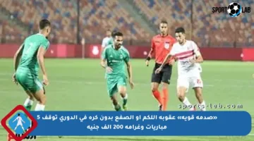 «صدمة قوية» عقوبة اللكم أو الصفع بدون كرة في الدورى توقف 5 مباريات وغرامة 200 ألف جنيه